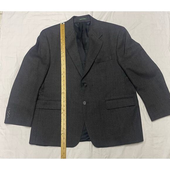 Ralph Lauren Blazer Jacket 100% Wool Lane Men's Size 44S Two Button Dark Gray - Picture 16 of 16